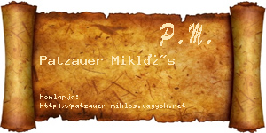 Patzauer Miklós névjegykártya